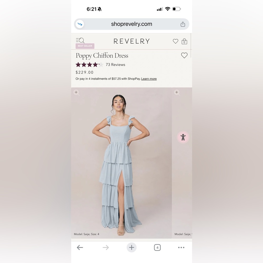Revelry Poppy Chiffon Dress in Light Blue